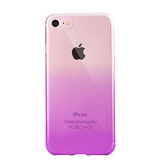 Custodia Silicone Trasparente Ultra Sottile Cover Morbida Sfumato G01 per Apple iPhone 7 Viola