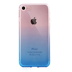 Custodia Silicone Trasparente Ultra Sottile Cover Morbida Sfumato G01 per Apple iPhone SE3 2022 Blu