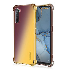 Custodia Silicone Trasparente Ultra Sottile Cover Morbida Sfumato G01 per Oppo Find X2 Lite Oro