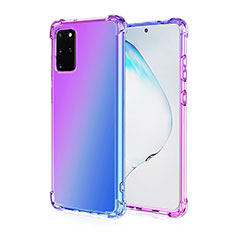 Custodia Silicone Trasparente Ultra Sottile Cover Morbida Sfumato G01 per Samsung Galaxy S20 Plus Viola