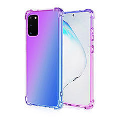 Custodia Silicone Trasparente Ultra Sottile Cover Morbida Sfumato G01 per Samsung Galaxy S20 Viola