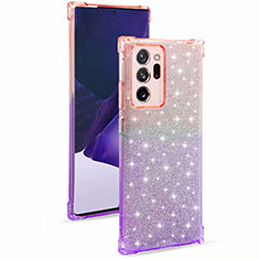 Custodia Silicone Trasparente Ultra Sottile Cover Morbida Sfumato G02 per Samsung Galaxy Note 20 Ultra 5G Oro Rosa