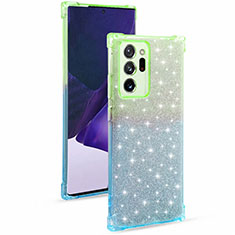 Custodia Silicone Trasparente Ultra Sottile Cover Morbida Sfumato G02 per Samsung Galaxy Note 20 Ultra 5G Verde Pastello