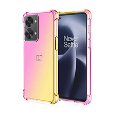 Custodia Silicone Trasparente Ultra Sottile Cover Morbida Sfumato per OnePlus Nord 2T 5G Rosa