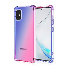 Custodia Silicone Trasparente Ultra Sottile Cover Morbida Sfumato per Samsung Galaxy A51 4G Blu