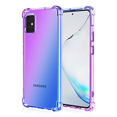 Custodia Silicone Trasparente Ultra Sottile Cover Morbida Sfumato per Samsung Galaxy A51 4G Viola