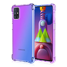 Custodia Silicone Trasparente Ultra Sottile Cover Morbida Sfumato per Samsung Galaxy M51 Viola