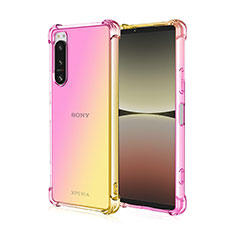 Custodia Silicone Trasparente Ultra Sottile Cover Morbida Sfumato per Sony Xperia 1 II Giallo