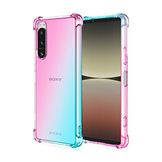 Custodia Silicone Trasparente Ultra Sottile Cover Morbida Sfumato per Sony Xperia 1 IV Cielo Blu