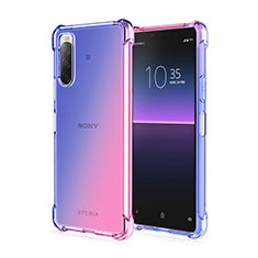 Custodia Silicone Trasparente Ultra Sottile Cover Morbida Sfumato per Sony Xperia 10 IV SOG07 Rosa