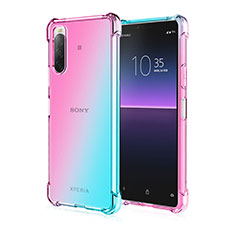 Custodia Silicone Trasparente Ultra Sottile Cover Morbida Sfumato per Sony Xperia 10 V Cielo Blu