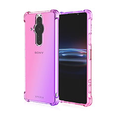 Custodia Silicone Trasparente Ultra Sottile Cover Morbida Sfumato per Sony Xperia PRO-I Lavanda