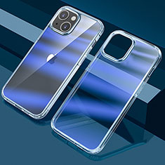 Custodia Silicone Trasparente Ultra Sottile Cover Morbida Sfumato QC1 per Apple iPhone 13 Blu
