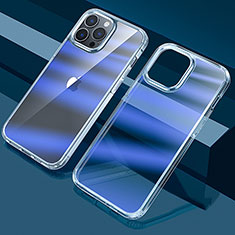 Custodia Silicone Trasparente Ultra Sottile Cover Morbida Sfumato QC1 per Apple iPhone 13 Pro Max Blu