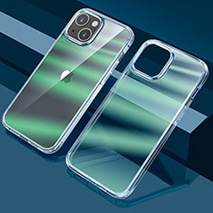 Custodia Silicone Trasparente Ultra Sottile Cover Morbida Sfumato QC1 per Apple iPhone 14 Plus Verde