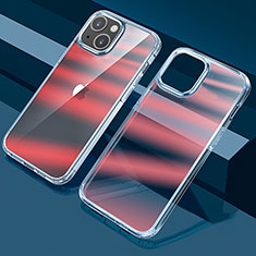 Custodia Silicone Trasparente Ultra Sottile Cover Morbida Sfumato QC1 per Apple iPhone 14 Rosso