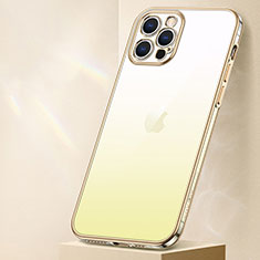 Custodia Silicone Trasparente Ultra Sottile Cover Morbida Sfumato S01 per Apple iPhone 14 Pro Giallo