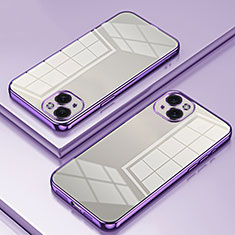 Custodia Silicone Trasparente Ultra Sottile Cover Morbida SY1 per Apple iPhone 14 Plus Viola