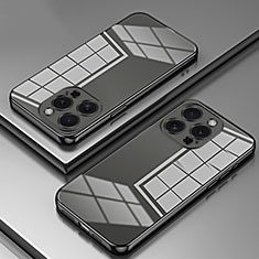 Custodia Silicone Trasparente Ultra Sottile Cover Morbida SY1 per Apple iPhone 14 Pro Max Nero