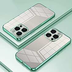 Custodia Silicone Trasparente Ultra Sottile Cover Morbida SY1 per Apple iPhone 14 Pro Max Verde