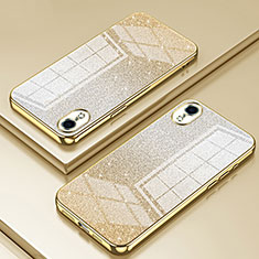Custodia Silicone Trasparente Ultra Sottile Cover Morbida SY1 per Apple iPhone XR Oro