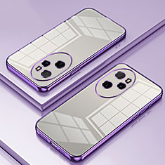 Custodia Silicone Trasparente Ultra Sottile Cover Morbida SY1 per Huawei Honor 100 Pro 5G Viola