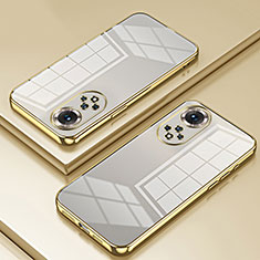 Custodia Silicone Trasparente Ultra Sottile Cover Morbida SY1 per Huawei Honor 50 5G Oro