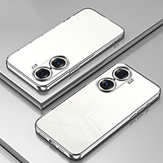 Custodia Silicone Trasparente Ultra Sottile Cover Morbida SY1 per Huawei Honor 60 Pro 5G Argento