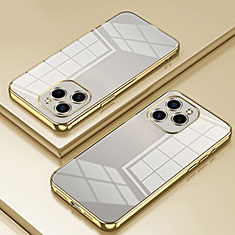 Custodia Silicone Trasparente Ultra Sottile Cover Morbida SY1 per Huawei Honor 60 SE 5G Oro
