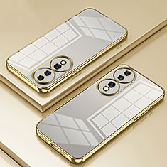 Custodia Silicone Trasparente Ultra Sottile Cover Morbida SY1 per Huawei Honor 70 5G Oro
