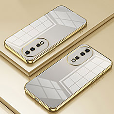 Custodia Silicone Trasparente Ultra Sottile Cover Morbida SY1 per Huawei Honor 80 5G Oro