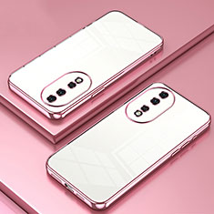 Custodia Silicone Trasparente Ultra Sottile Cover Morbida SY1 per Huawei Honor 80 5G Oro Rosa