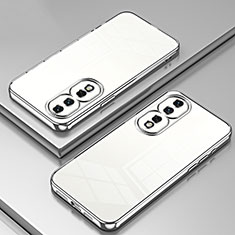 Custodia Silicone Trasparente Ultra Sottile Cover Morbida SY1 per Huawei Honor 80 Pro 5G Argento