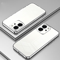 Custodia Silicone Trasparente Ultra Sottile Cover Morbida SY1 per Huawei Honor 80 SE 5G Argento