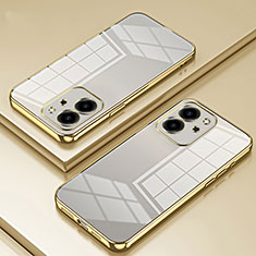 Custodia Silicone Trasparente Ultra Sottile Cover Morbida SY1 per Huawei Honor 80 SE 5G Oro