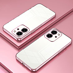 Custodia Silicone Trasparente Ultra Sottile Cover Morbida SY1 per Huawei Honor 80 SE 5G Oro Rosa