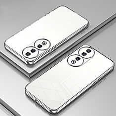 Custodia Silicone Trasparente Ultra Sottile Cover Morbida SY1 per Huawei Honor 90 5G Argento