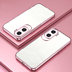 Custodia Silicone Trasparente Ultra Sottile Cover Morbida SY1 per Huawei Honor 90 Lite 5G Oro Rosa
