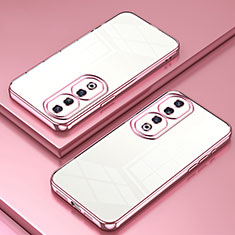 Custodia Silicone Trasparente Ultra Sottile Cover Morbida SY1 per Huawei Honor 90 Pro 5G Oro Rosa