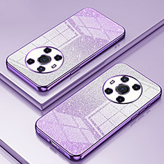 Custodia Silicone Trasparente Ultra Sottile Cover Morbida SY1 per Huawei Honor Magic3 5G Viola