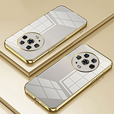 Custodia Silicone Trasparente Ultra Sottile Cover Morbida SY1 per Huawei Honor Magic4 5G Oro