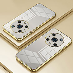 Custodia Silicone Trasparente Ultra Sottile Cover Morbida SY1 per Huawei Honor Magic4 Pro 5G Oro