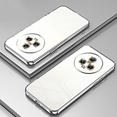 Custodia Silicone Trasparente Ultra Sottile Cover Morbida SY1 per Huawei Honor Magic5 5G Argento