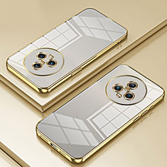 Custodia Silicone Trasparente Ultra Sottile Cover Morbida SY1 per Huawei Honor Magic5 5G Oro