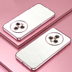 Custodia Silicone Trasparente Ultra Sottile Cover Morbida SY1 per Huawei Honor Magic5 5G Oro Rosa