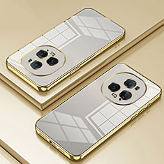 Custodia Silicone Trasparente Ultra Sottile Cover Morbida SY1 per Huawei Honor Magic5 Ultimate 5G Oro