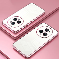 Custodia Silicone Trasparente Ultra Sottile Cover Morbida SY1 per Huawei Honor Magic5 Ultimate 5G Oro Rosa