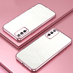 Custodia Silicone Trasparente Ultra Sottile Cover Morbida SY1 per Huawei Honor Play4T Pro Oro Rosa