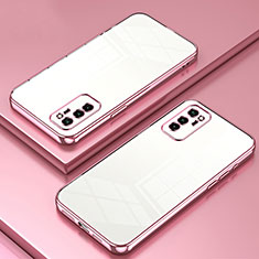 Custodia Silicone Trasparente Ultra Sottile Cover Morbida SY1 per Huawei Honor V30 5G Oro Rosa