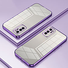 Custodia Silicone Trasparente Ultra Sottile Cover Morbida SY1 per Huawei Honor V30 5G Viola